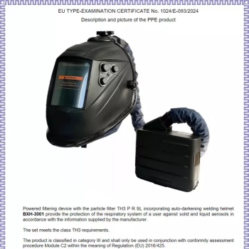 Los respiradores purificadores de aire motorizados BXH-3001 PAPR de NEW AIR obtienen la certificación CE, TH3 PR SL según EN12941.