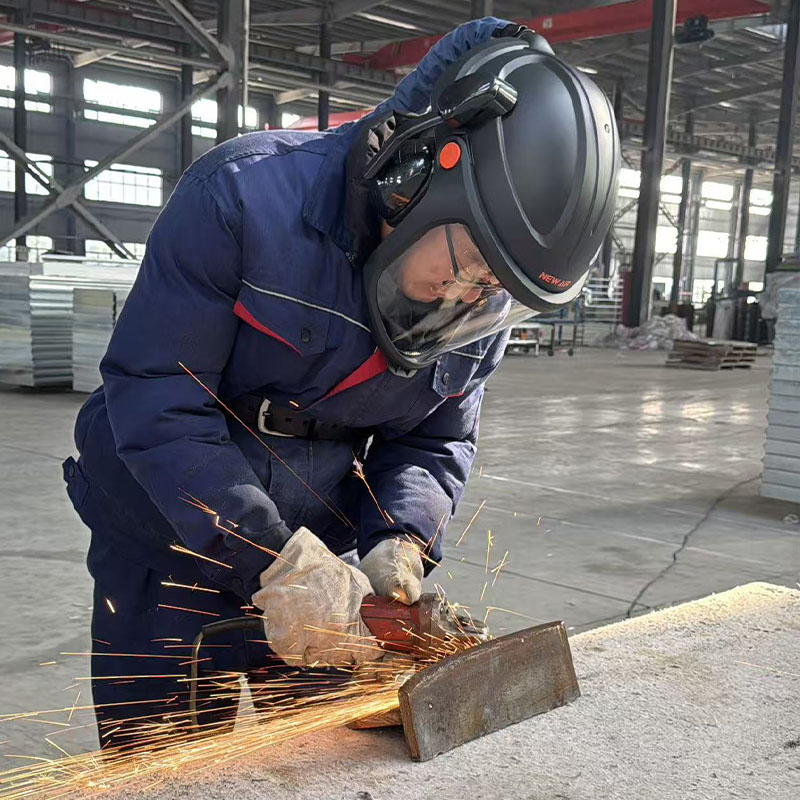Respirador purificador de aire BXH-3001 con casco para esmerilado y pulido.